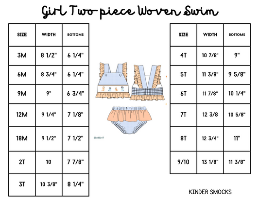 Swim Size Charts