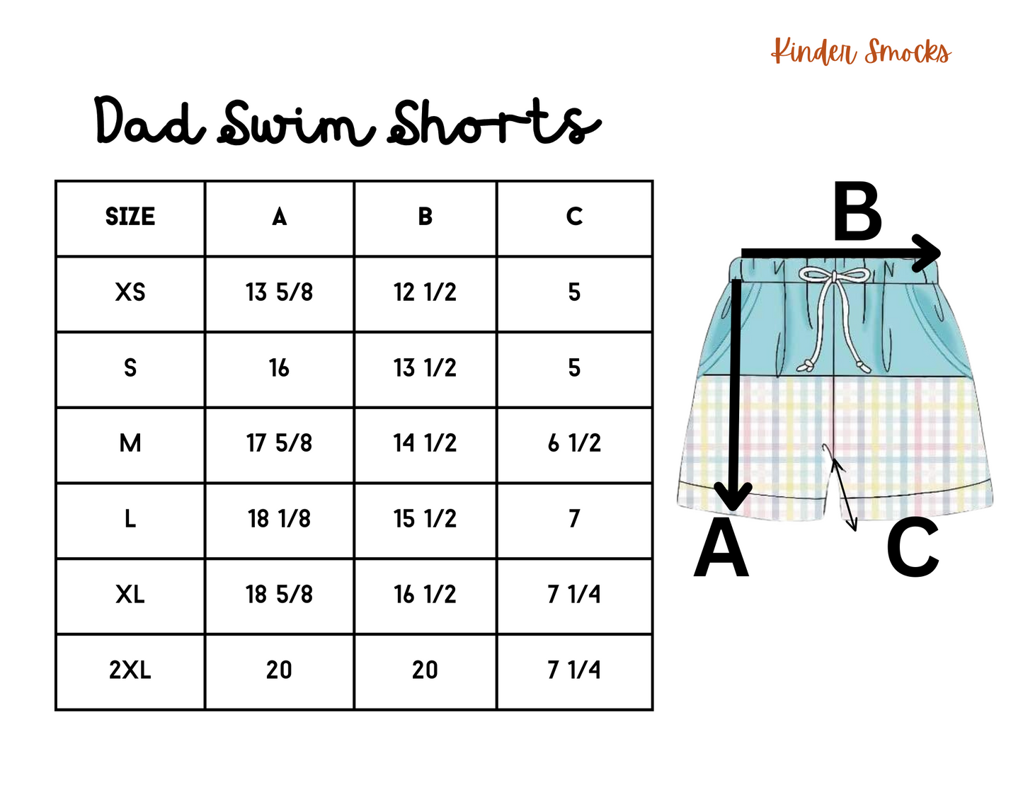 Swim Size Charts