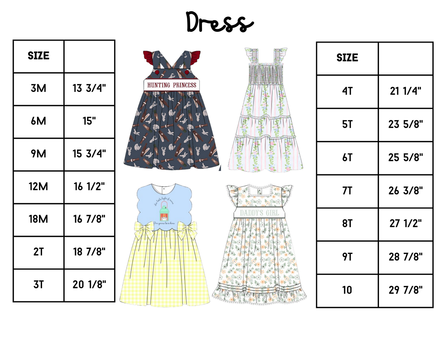 Dress Size Charts