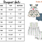 Diaper / Bloomer Sets Size Charts