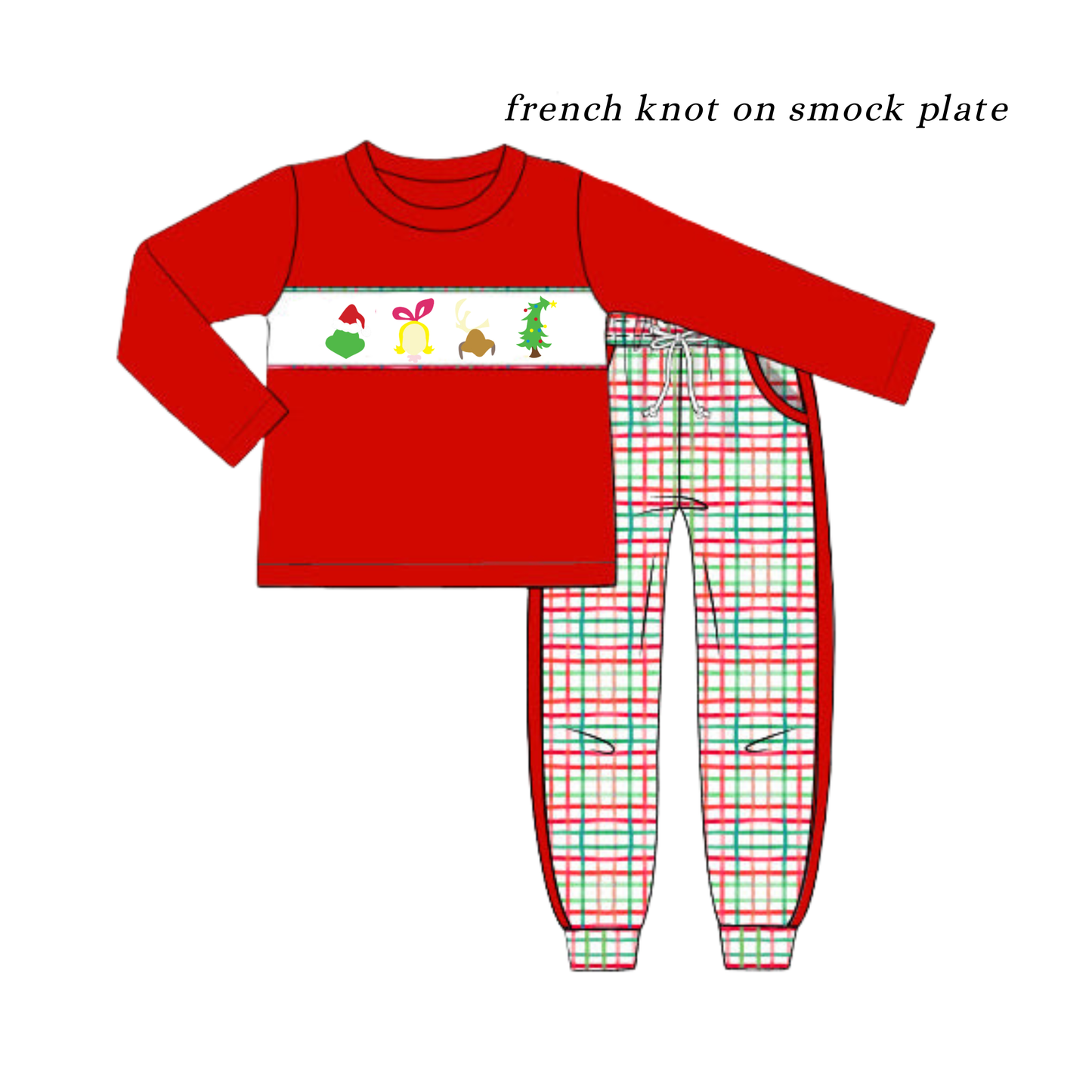 PO 50 CHRISTMAS PART ONE: Cheermeister French Knot Joggers Set (ETA late September to customers)