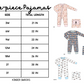 Cotton Pajamas Size Charts