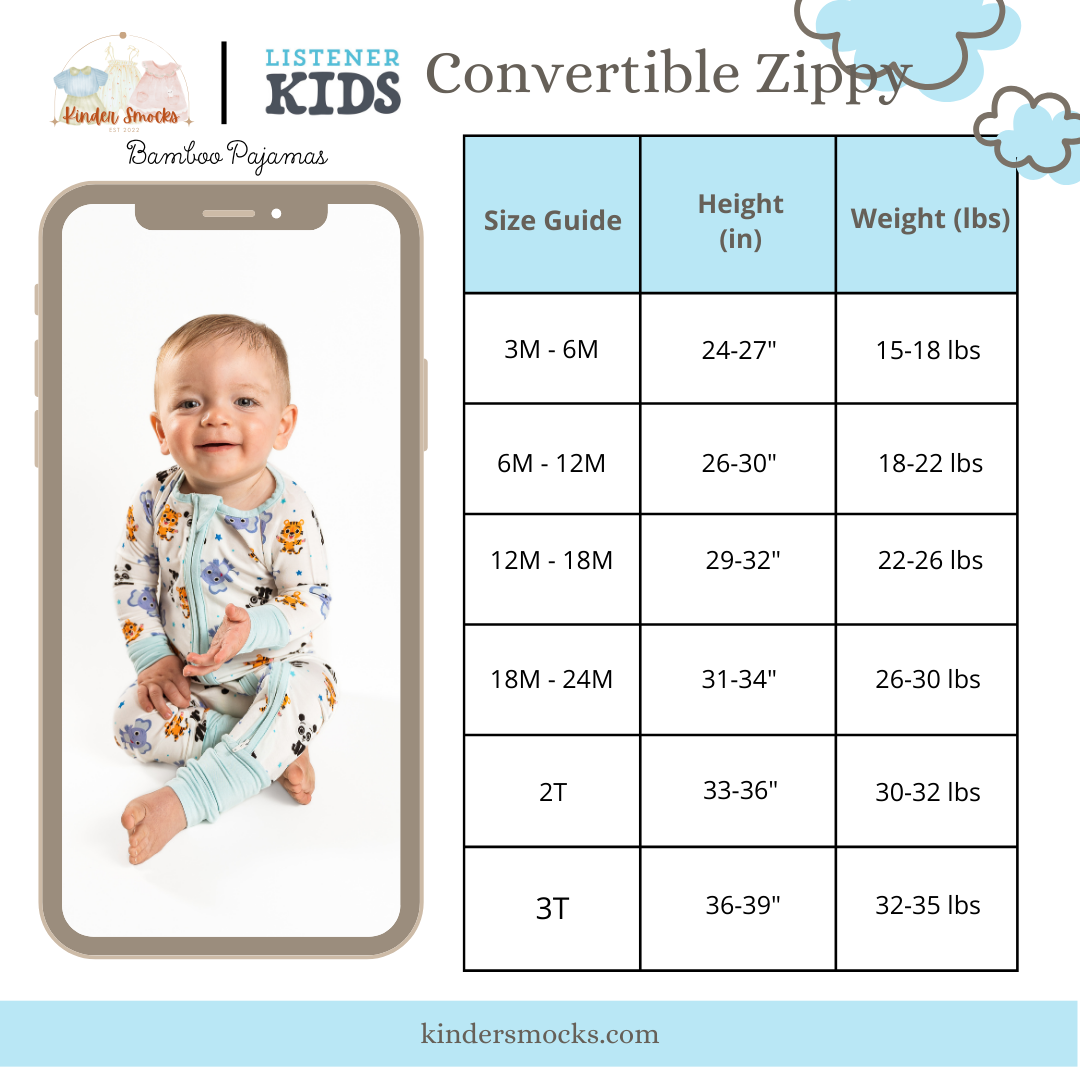 Kinder Smocks x Listener Kids Exclusive Bamboo Pajama Collab - Zippy (ships in 3-5 business days)