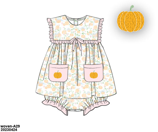 PRE-ORDER 32 TRANSITION TO FALL: Dainty Pumpkins Skirted Bubble (ETA: AUGUST to customers)