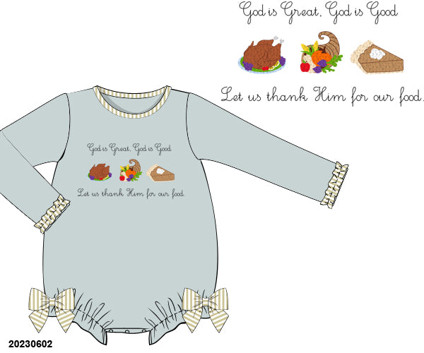 PRE-ORDER 35 LAST OF FALL: God Is Great, God Is Good Sage Ruffled Bubble (ETA: SEPTEMBER to customers)