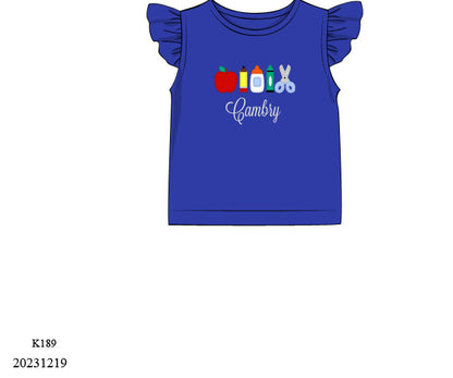 RTS PO 45 BACK TO SCHOOL: School Supplies Girl Shirt Only - no monogram (ships out in 3-5 days)