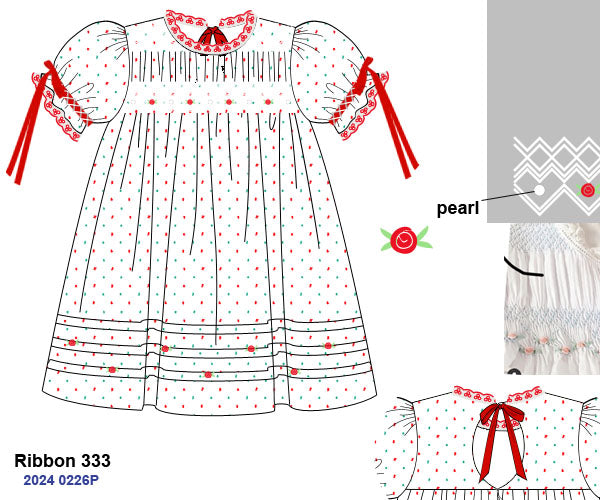 PRE-ORDER 36 CHRISTMAS PART ONE: Cecilia's Christmas Heirloom Swiss Dot Dress (ETA: October to customers)
