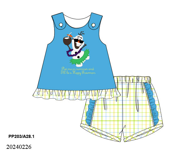 PO 46 CHARACTERS & MORE: Happy Snowman Ruffled Shorts Set (ETA: late June to customers)