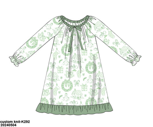 RTS KS Christmas: KS Christmas Toile Night Gown (ships in 3-5 business days)