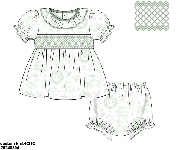 RTS KS Christmas: KS Christmas Toile Bloomer Set