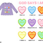 RTS PO 26 Valentine's Day + St. Patrick's Day: Affirmation Hearts Purple Shirt Only (3-5 business days)