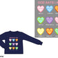 Affirmation Hearts Navy Blue Shirt Only