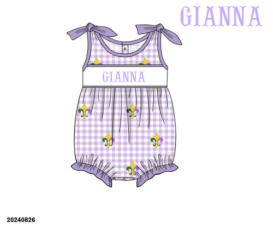 PRE-ORDER 39 Winter & More: Mardi Pardi Name Smock Short Sleeves Bubble (ETA: December to KS then to customers)