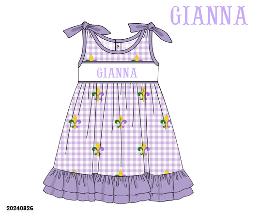 PRE-ORDER 39 Winter & More: Mardi Pardi Name Smock Dress (ETA: December to KS then to customers)