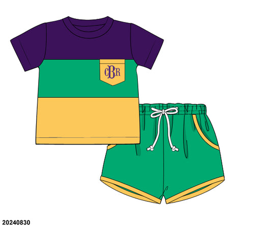 PRE-ORDER 39 Winter & More: Mardi Pardi Colorblock Shortie Set (ETA: December to KS then to customers)