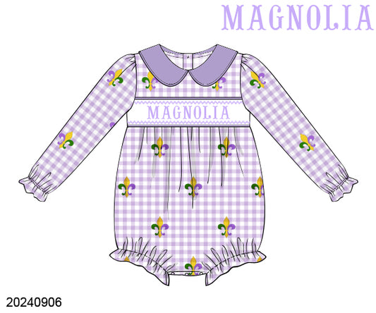 PRE-ORDER 39 Winter & More: Mardi Pardi Name Smock Long Sleeves Collared Bubble (ETA: December to KS then to customers)
