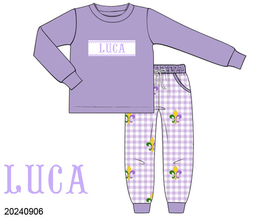 PRE-ORDER 39 Winter & More: Mardi Pardi Name Smock Joggers Set (ETA: December to KS then to customers)