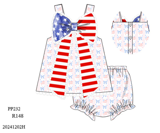 PO 30 RTS: RWB Big Bow Bloomer Set (ships in 3-5 business days)
