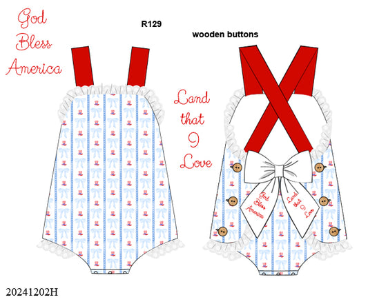 PO 30 RTS: RWB Land That I Love Sunsuit (ships in 3-5 business days)