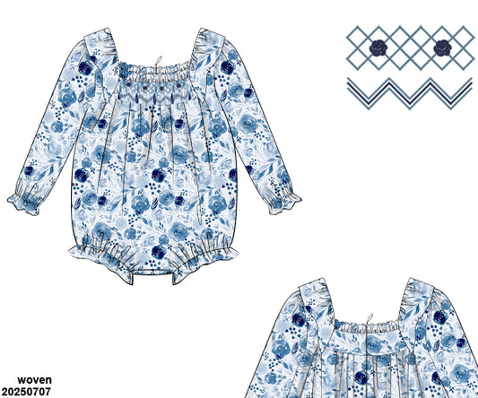 PRE-ORDER 39 Winter & More: Blue Rose and Slate Floral Bubble (ETA: December to KS then to customers)
