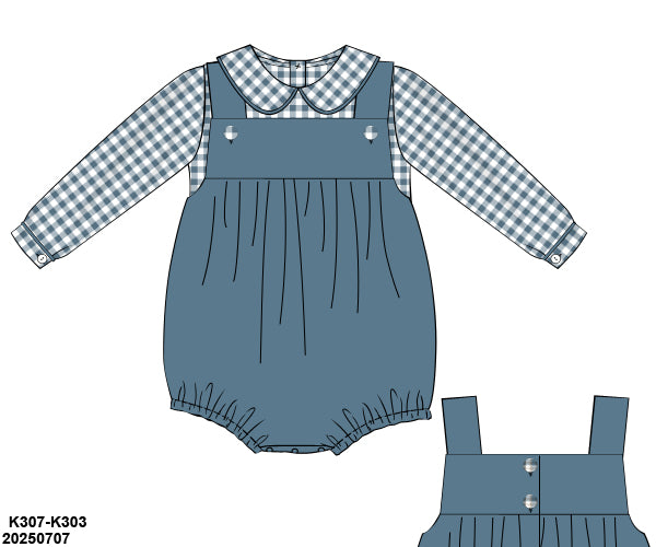 PRE-ORDER 39 Winter & More: Blue Rose and Slate Gingham Bubble (ETA: December to KS then to customers)