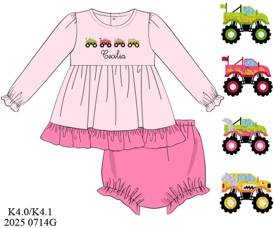 [WHOLESALE] PRE-ORDER 38 Hello 2026: Monster Truck Bloomers Set (ETA: November to KS then to customers)