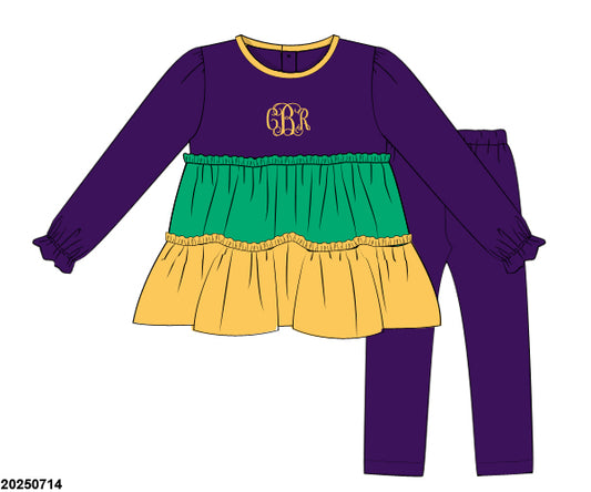 PRE-ORDER 39 Winter & More: Mardi Pardi Colorblock Leggings Set (ETA: December to KS then to customers)