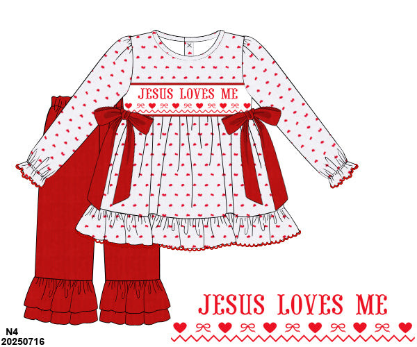 [WHOLESALE] PRE-ORDER 38 Hello 2026: Red Swiss Dots Pants Set (ETA: November to KS then to customers)