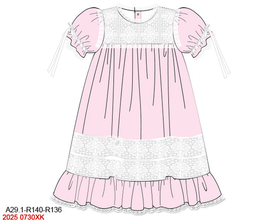 WHOLESALE PRE-ORDER 41 St. Paddy's & Easter: KS Pink Heirloom Dress (ETA: February to KS then to customers)