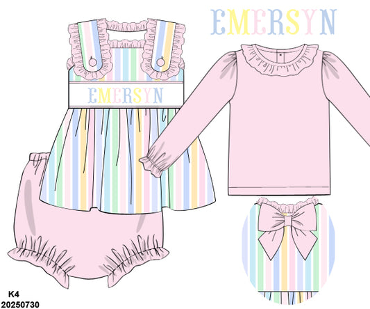 PRE-ORDER 39 Winter & More: Pastel Stripes Bloomers Set (ETA: December to KS then to customers)