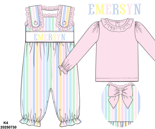 PRE-ORDER 39 Winter & More: Pastel Stripes Romper (ETA: December to KS then to customers)