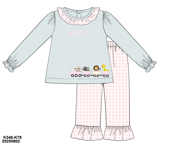 PRE-ORDER 39 Winter & More: Zoo Train Pants Set (ETA: December to KS then to customers)