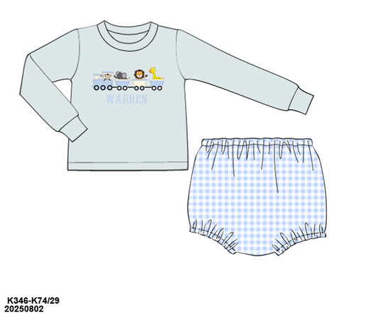 PRE-ORDER 39 Winter & More: Zoo Train Diaper Set (ETA: December to KS then to customers)