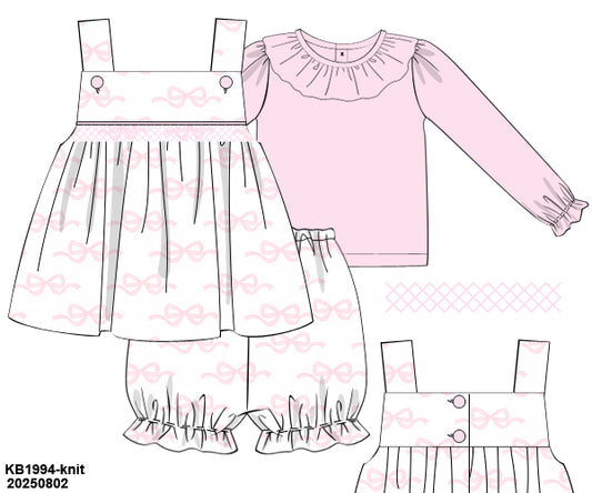 PRE-ORDER 39 Winter & More: Conleigh's Bows Bubble Shorts Set (ETA: December to KS then to customers)