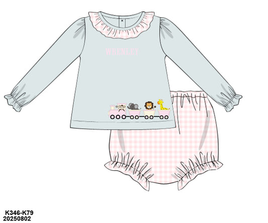 PRE-ORDER 39 Winter & More: Zoo Train Bloomers Set (ETA: December to KS then to customers)