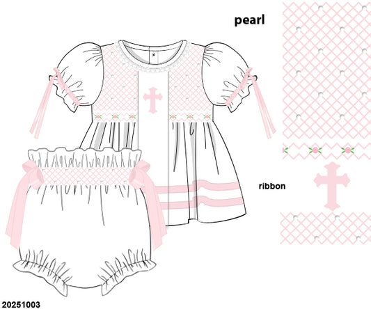 WHOLESALE PRE-ORDER 41 St. Paddy's & Easter: KS Easter Heirloom Bloomers Set (ETA: February to KS then to customers)