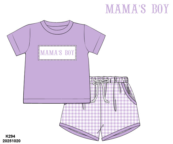 PRE-ORDER 42 Mother's Day: Lilac Dreams Gingham Shorts Set (ETA: March to KS then to customers)