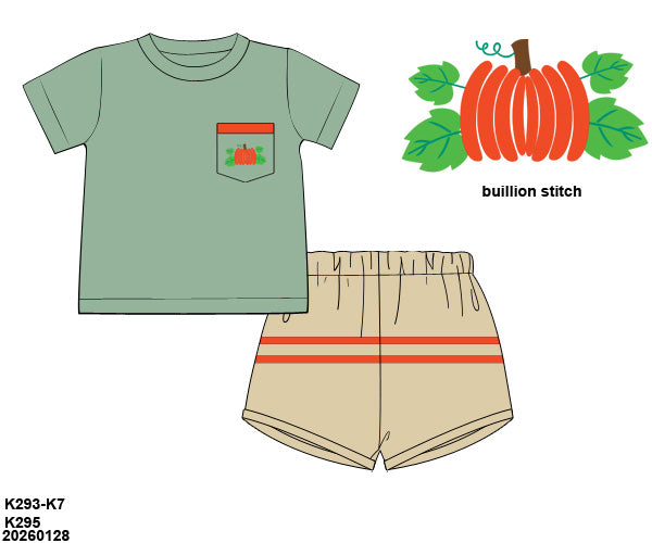 PO 48 FALL ONE: Little Pumpkin Shorts Set (ETA: late August to customers)