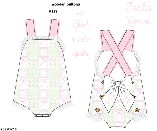 PO 46 CHARACTERS & MORE: KS Patchwork Sunsuit (ETA: late June to customers)