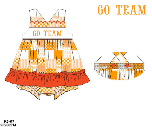 PO 47 GO TEAM: Orange and White Skirted Bubble (ETA: late July to customers)