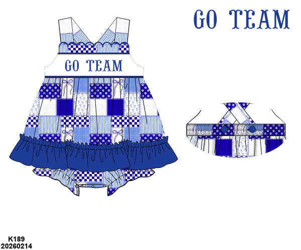 PO 47 GO TEAM: Blue and White Skirted Bubble (ETA: late July to customers)