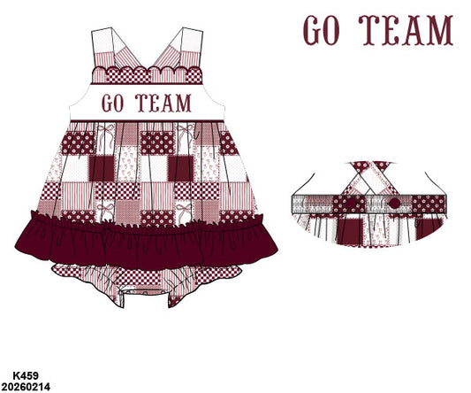 PO 47 GO TEAM: Maroon and White Skirted Bubble (ETA: late July to customers)