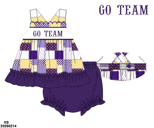 PO 47 GO TEAM: Purple and Yellow/Gold Bloomers Set (ETA: late July to customers)