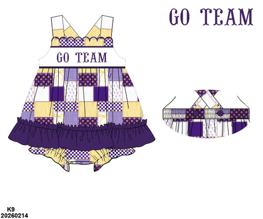 PO 47 GO TEAM: Purple and Yellow/Gold Skirted Bubble (ETA: late July to customers)