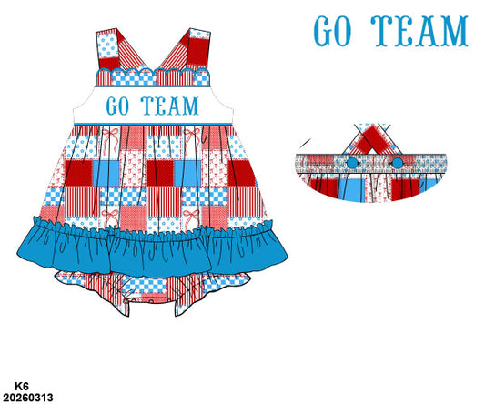 PO 47 GO TEAM: Powder Blue and Red Skirted Bubble (ETA: late July to customers)