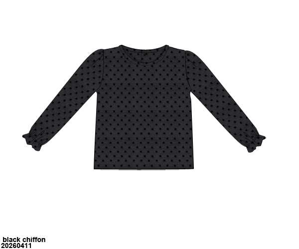 PO 48 FALL ONE: Sheer Mesh Top - Black (ETA: late August to customers)