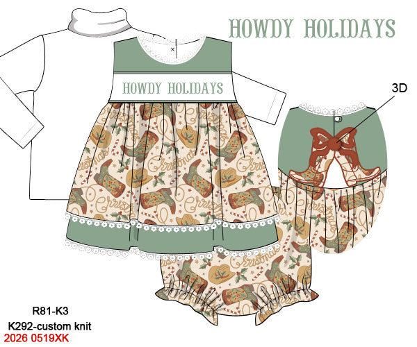 PO 50 CHRISTMAS PART ONE: Howdy Holidays Bloomers Set (ETA late September to customers)