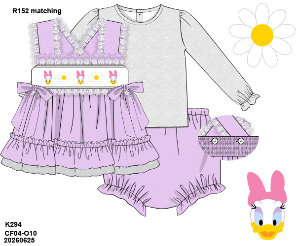 PO 52 MAGICAL WINTER: Bow Bestie Purple Bloomers Set (ETA late November to customers)