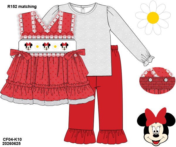 PO 52 MAGICAL WINTER: Bow Bestie Red Pants Set (ETA late November to customers)