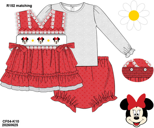 PO 52 MAGICAL WINTER: Bow Bestie Red Bloomers Set (ETA late November to customers)